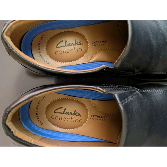 Clarks Men’s Black Whiddon Step Leather Loafer Shoes Size 8W
